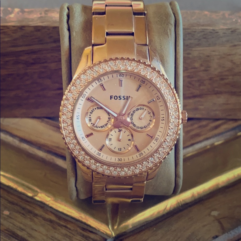 Rose Gold Fossil Watch